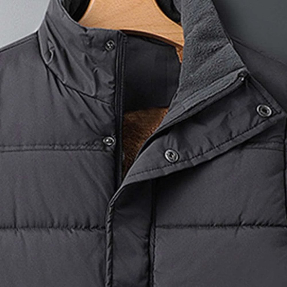 Dark Gray Casual Men's Button Front Jacket Vest w/ - Picture 3 of 3